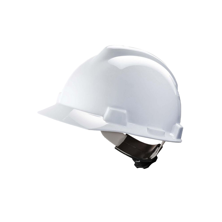 WHITE SAFETY HELMET WITH FAS-TRAC