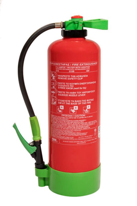 MOBIAK BRAND - PORTABLE FOAM FIRE EXTINGUISHER -PFOS/PFAS-FREE - 1,5% -  9 LTR  - CARTIDGE OPERATED - MED APPROVED