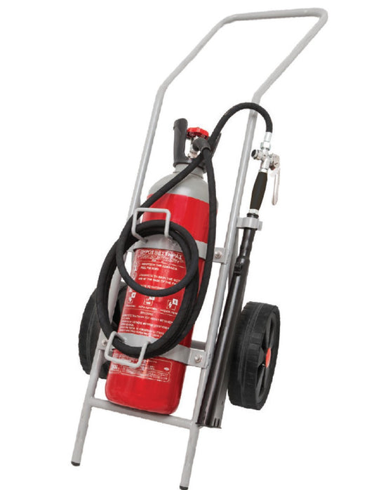 MOBIAK BRAND - WHEELED  CARBON DIOXIDE BC TYPE  10 KG CO2 FIRE EXTINGUISHER - MED APPROVED