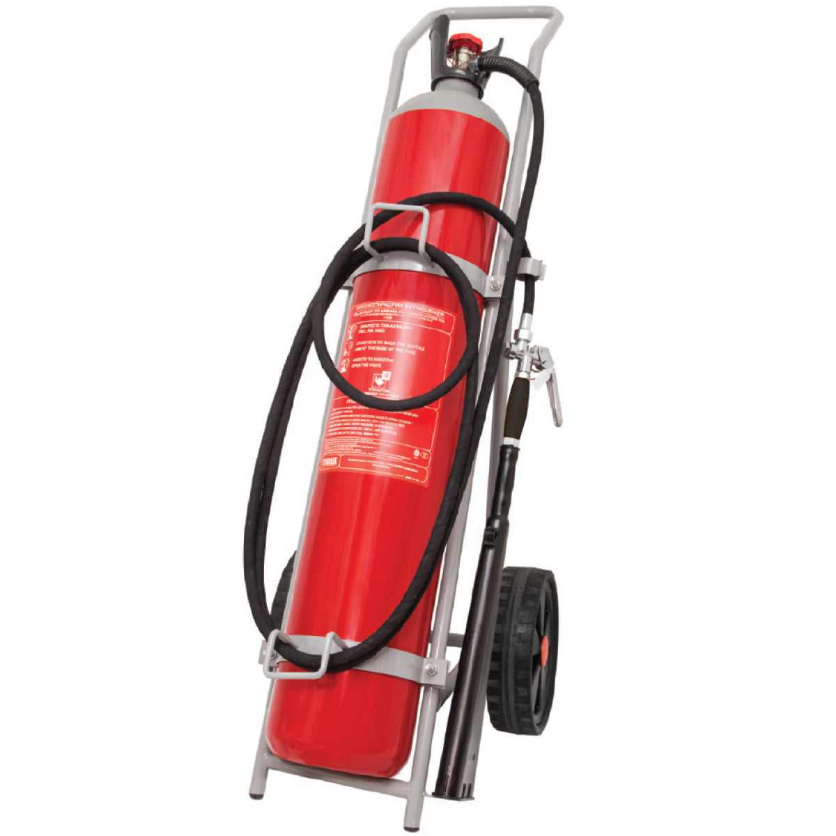 MOBIAK BRAND - WHEELED  CARBON DIOXIDE BC TYPE  30 KG CO2 FIRE EXTINGUISHER - MED APPROVED