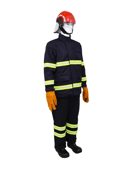 COMPLETE FIREMAN'S SUIT, MED. APPROVED - SEABEE BRAND