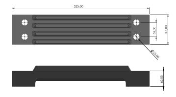 A TYPE RUBBER STEP - 525*115*28