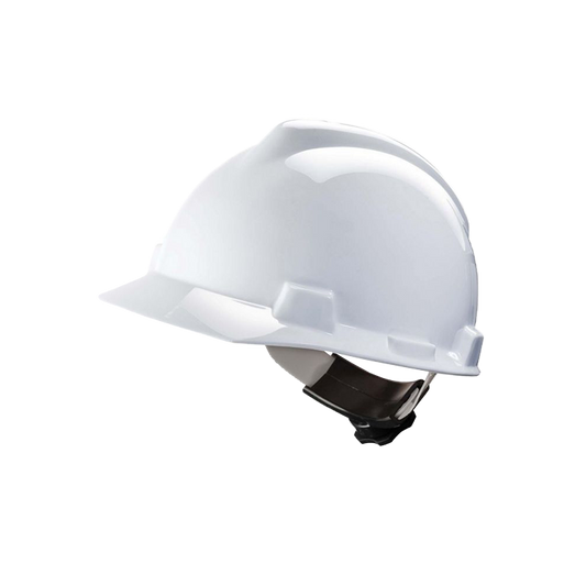 WHITE SAFETY HELMET WITH FAS-TRAC