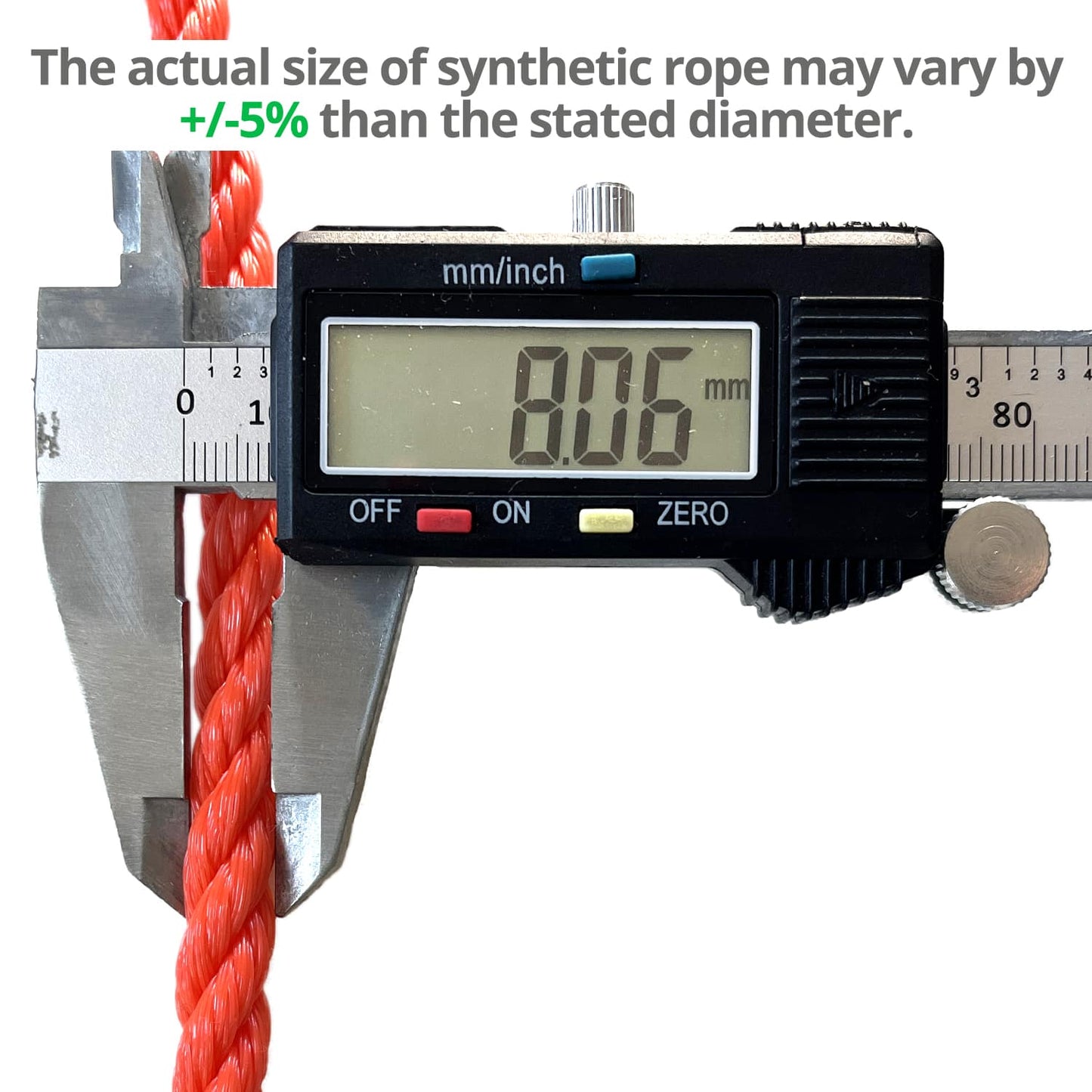 NYLON ORANGE ROPE - 8 mm - 300 mtr coil