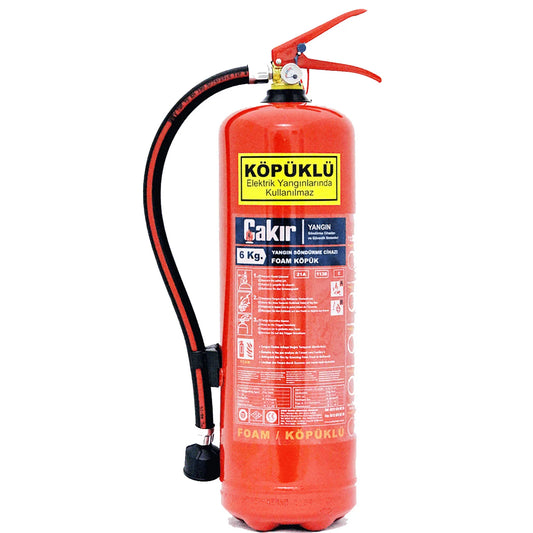 PORTABLE FOAM FIRE EXTINGUISHER -PFOS/PFAS-FREE -AB TYPE- -  9 LTR  - STORED PRESSURE - MED APPROVED - CAKIR BRAND