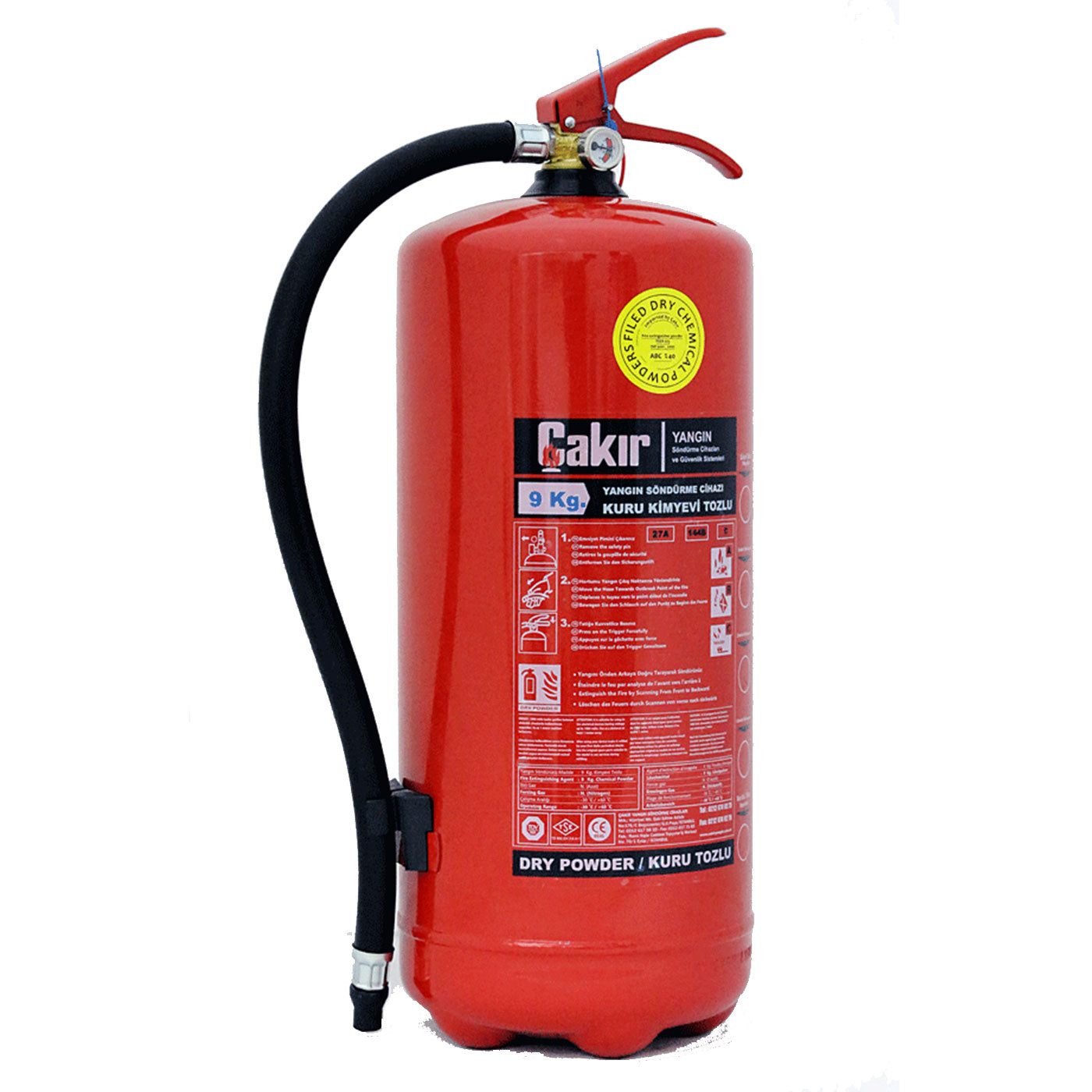 STORED PRESSURE PORTABLE DRY POWDER FIRE EXTINGUISHER 9 KG
