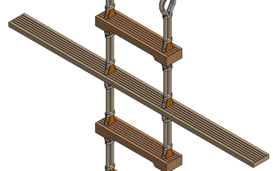 HARDWOOD PILOT LADDER STEP, 525 x 115 x 28 MM