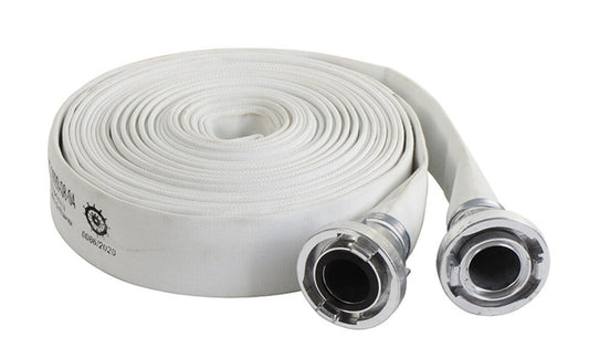 FIRE HOSE, MED APPROVED, UNCOATED SINGLE JACKET,  WHITE,  15 BAR, 52MM x 20MTR/CL
