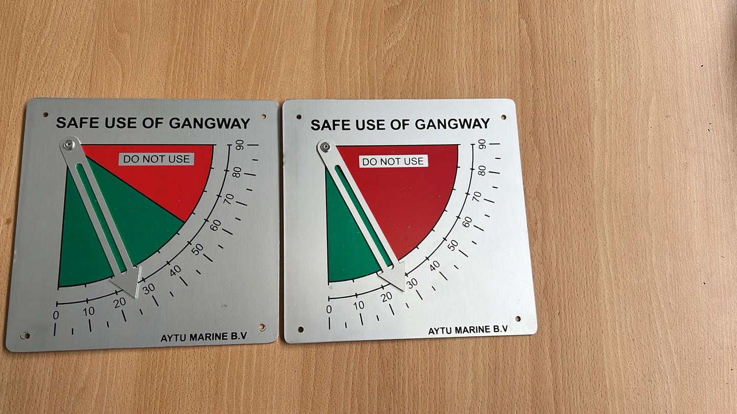 ANGLE INDICATOR FOR ALLUMINIUM ALLOY WHARF LADDER