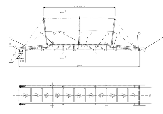 ALUMINIUM ALLOY WHARF LADDER 7 MTR LENGHT ACC TO ISO 7061:2015 - MAKER CERTIFICATE - CLASS APPROVAL AS ADDITIONAL