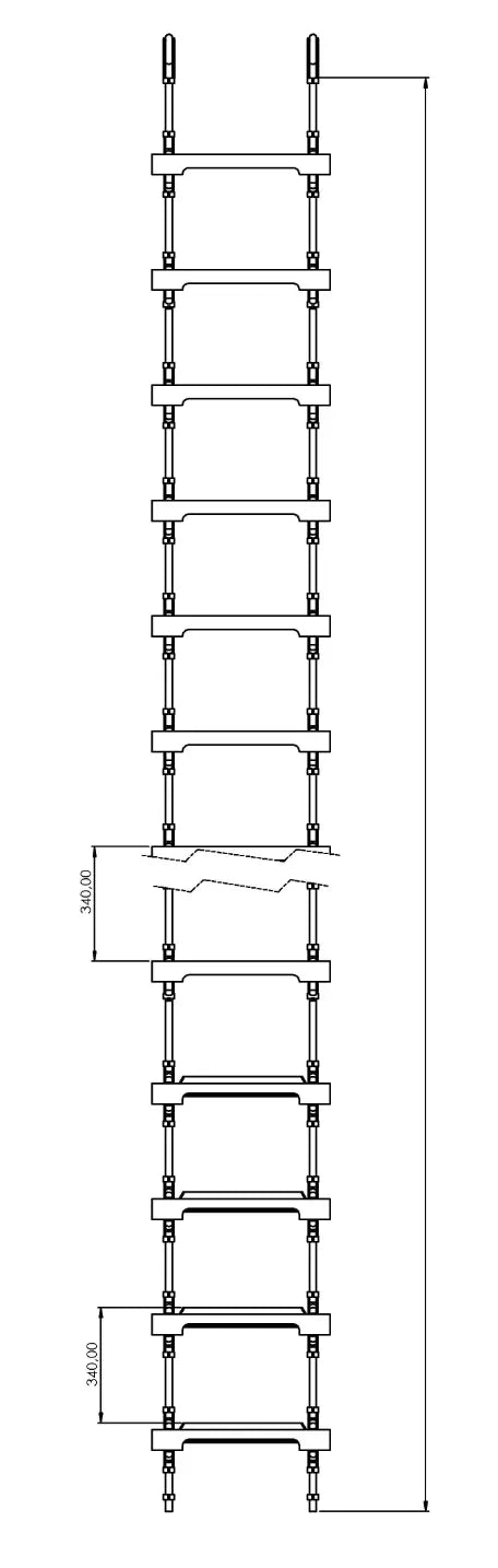 B type Embarkation Ladder wood    1,00 mtr  - 50,00 mtr MED CERTIFICATES ISO 5489:2008