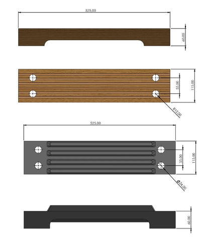 B Type(60 mm) Pilot Laddet wood   1,00 mtr - 25,00 mtr , with MED CERTIFICATES ISO 799-1:2019  - 1045 (27)