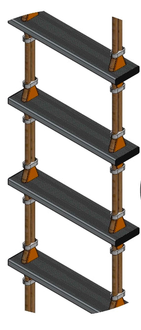 Embarkationladder Aluminium 1,00 mtr - 50,00 mtr MED CERTIFICATES ISO 5489:2008