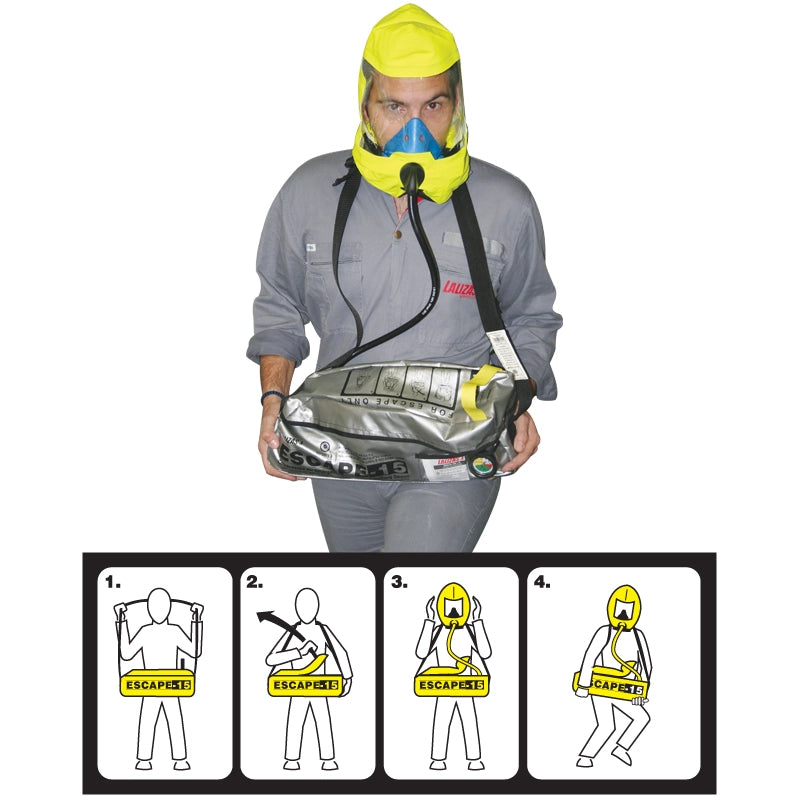 EMERGENCY ESCAPE BREATHING DEVICE (EEBD), FOR 15 MINUTES - LALIZAS BRAND RINA / SOLAS /MED APPROVED