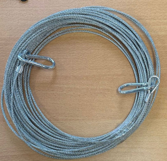 FIREPROOF WIRE LIFELINES 30 MTR WITH SAFETY SNAP HOOK - MED APPROVED