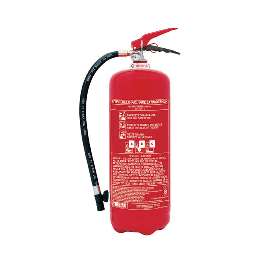 MOBIAK BRAND -PORTABLE DRY POWDER  - DP - ABC TYPE %40 - FIRE EXTINGUISHER -  6 KG  - STORED PRESSURE - MED APPROVED -
